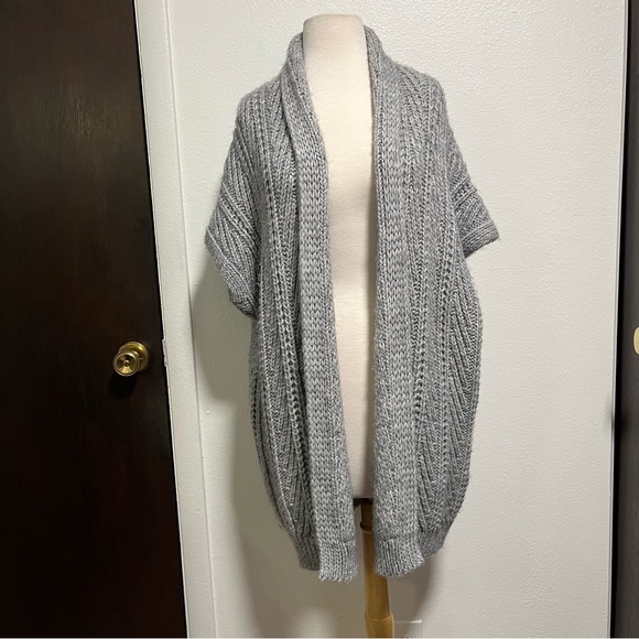 Anthropologie Sweaters - Anthropologie Gray Chunky Knit Open Cardigan